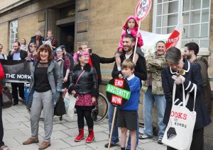 a section from a protest outside norwich city hall against bedroom tax evictions a3 (18960190878)