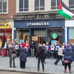 pro palestine demonstration in exeter feb 10 2024 boycott starbucks